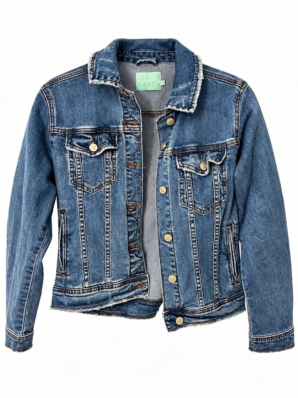 Judith March Easy Tiger Denim Jacket Blue & Orange